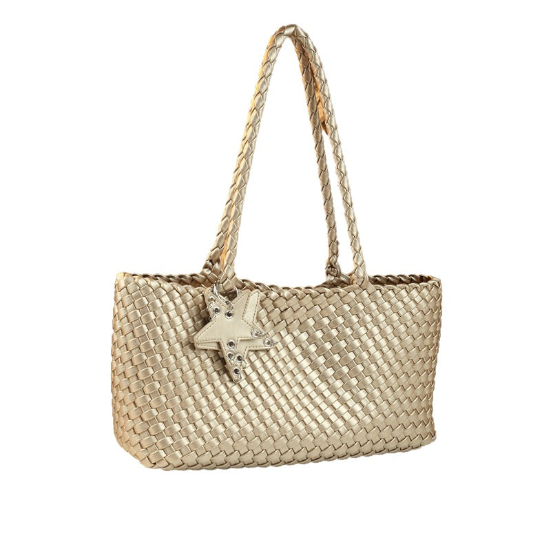 Hand-woven Underarm Five-pointed Star Ornaments Commuter Handbags