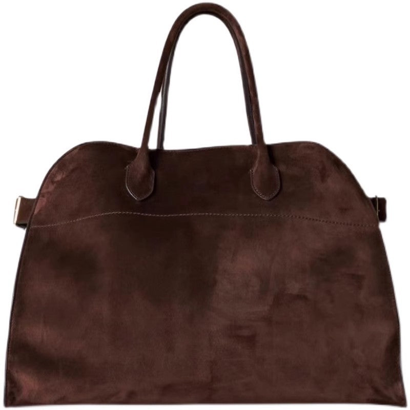 Women's Crown Suede Lychee Pattern Plain Genuine Handbags