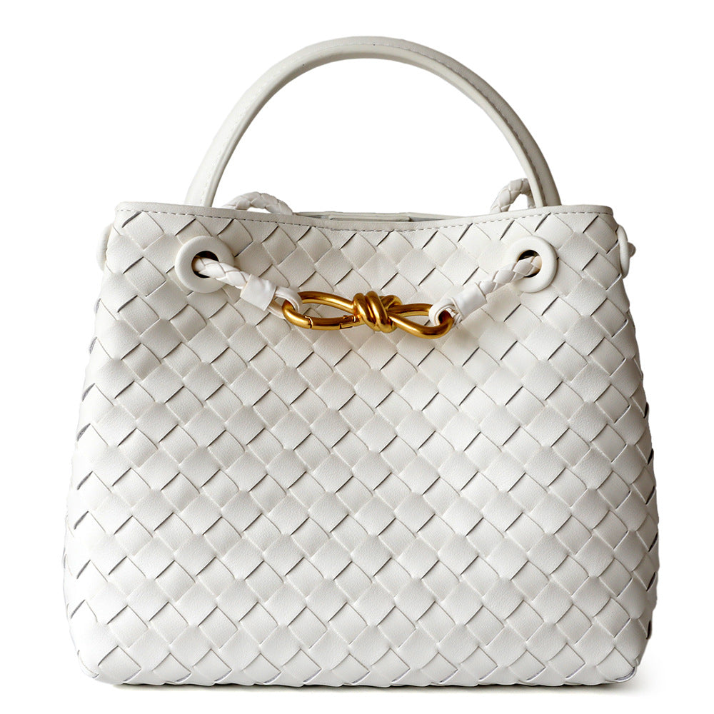 Women's Design Fashion Metal Knot Authentic Leather Bags