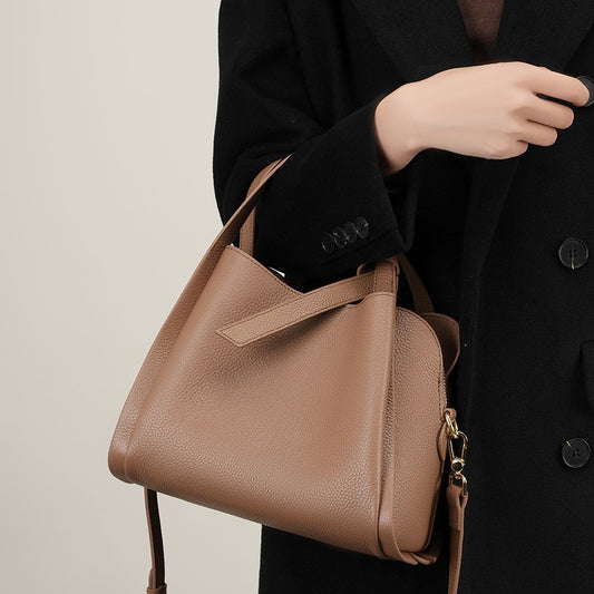 Women's First Layer Cowhide Vegetable Basket Leather Crossbody Bags