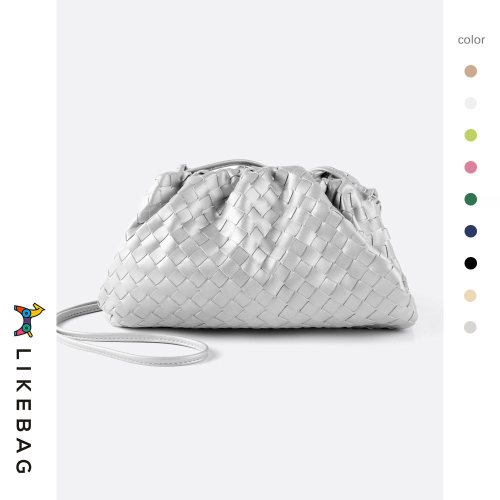Large Dumpling Design Woven Cloud Female Crossbody Bags