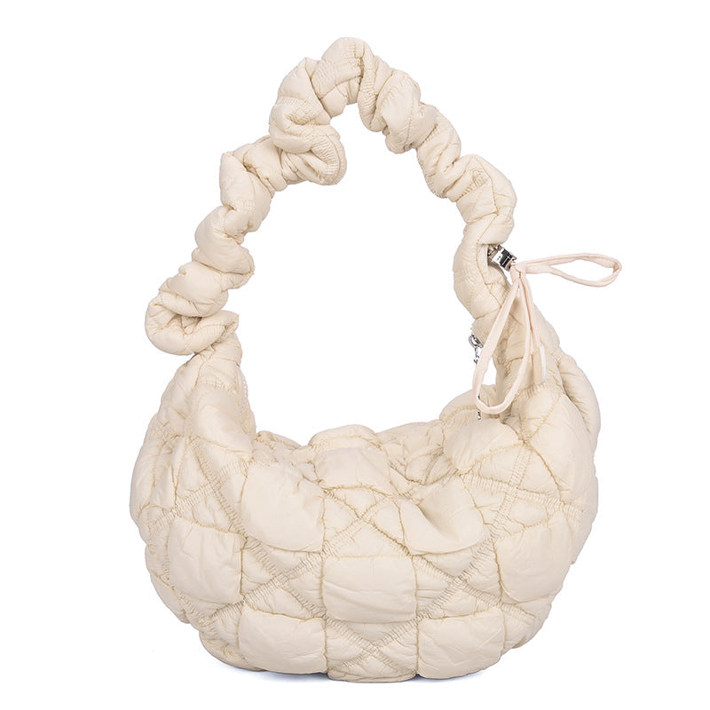 Minority Cloud Pleated Large Capacity Embroidery Thread Shoulder Bags