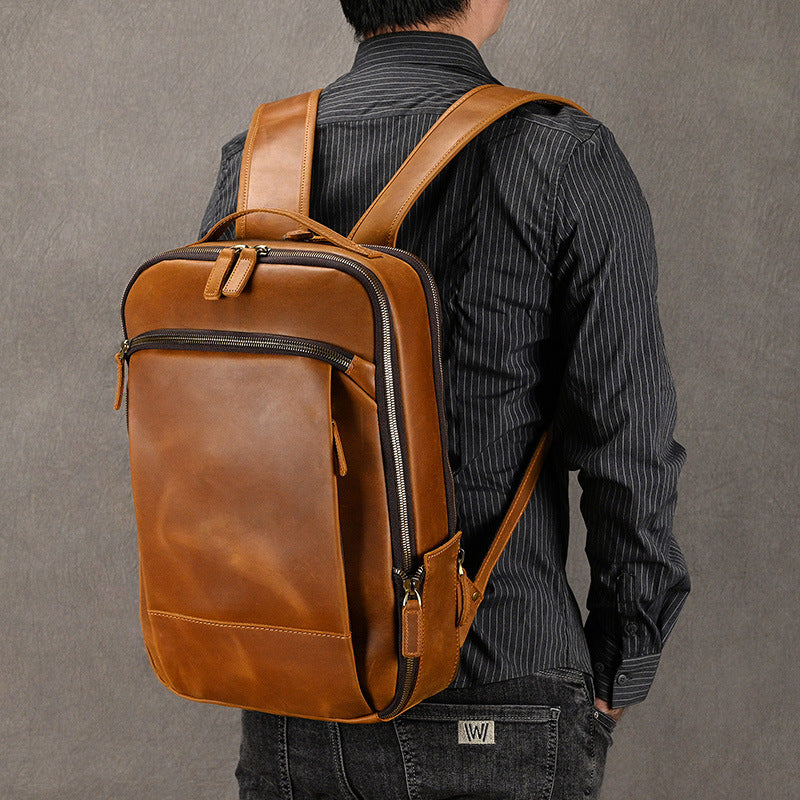 Genuine Leather Inch Computer Commuter Crazy Backpacks
