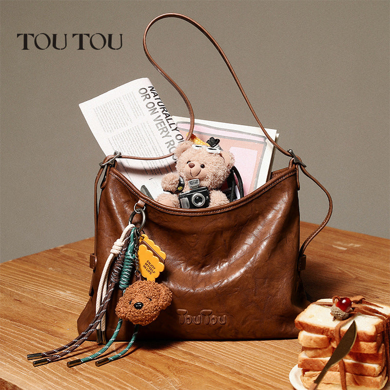 Women's Retro Autumn High-grade Imitation Vegetable Tanned Crossbody Bags