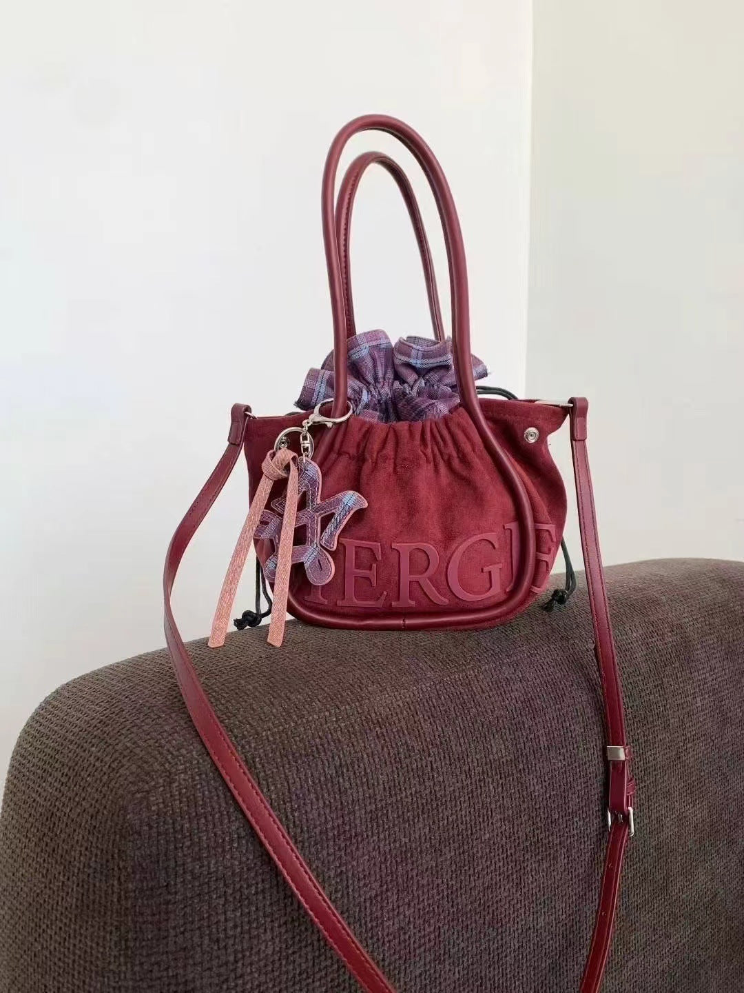 Medium Large Capacity Totes Deerskin Veet Shoulder Bags