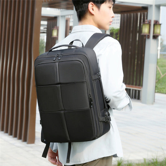 Men's Capacity Expandable Business Spine Protection Commuter Backpacks