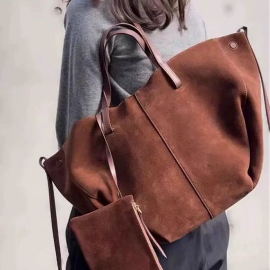 Wings Style Lychee Pattern Cowhide Large Shoulder Bags