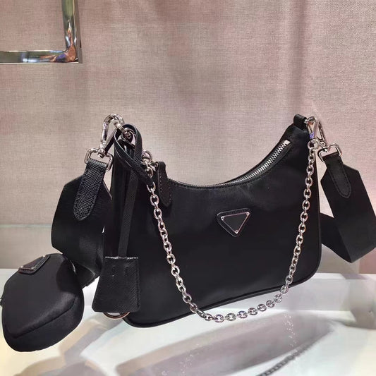 Recycled Nylon Three-in-one Chain Underarm Version Crossbody Bags
