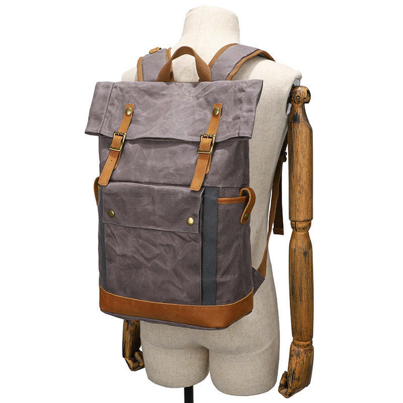 Men's Retro Canvas Large Capacity Waterproof Computer Backpacks