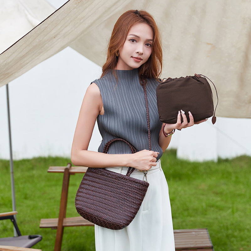 Women's Spring Woven French Style Vegetable Basket Bags