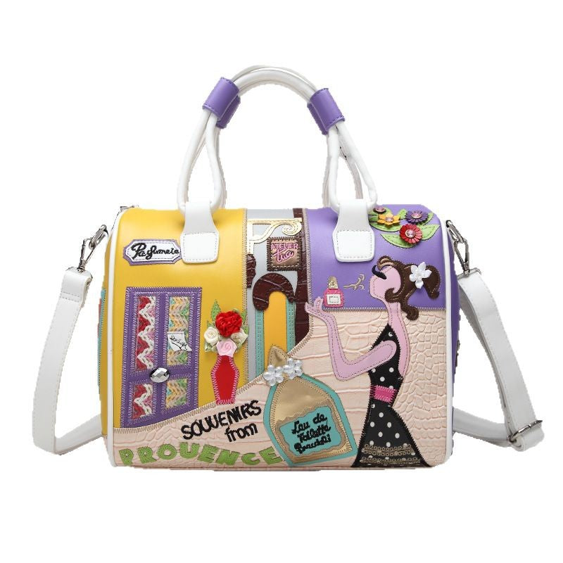 Women's Stylish Portable Zipper Creative Boston Shoulder Bags