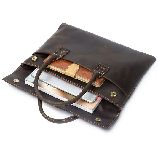 Men's Leather Horizontal Genuine Business First Layer Handbags