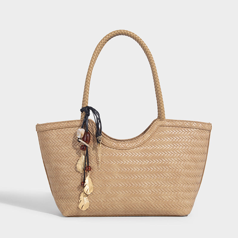 Women's Large Capacity Commuter Woven High Sense Shoulder Bags