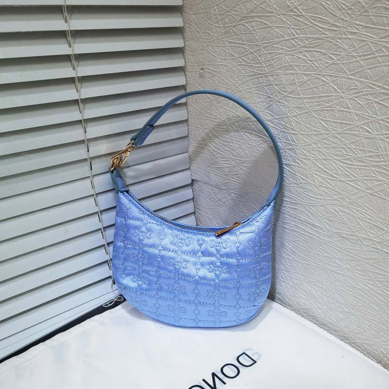 Rich Mini Portable Niche Satin Crescent Handbags