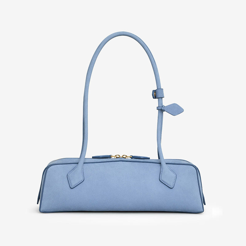 Women's Niche Cowhide French Style Sausage Retro Handbags