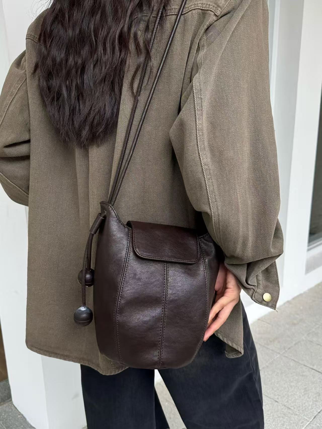 Niche Pumpkin Personalized Genuine Large Capacity Handbags