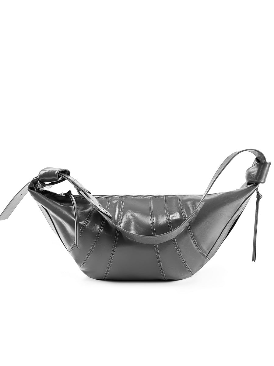 Women's Large Capacity Dumpling Genuine Leather Commuting Crossbody Bags
