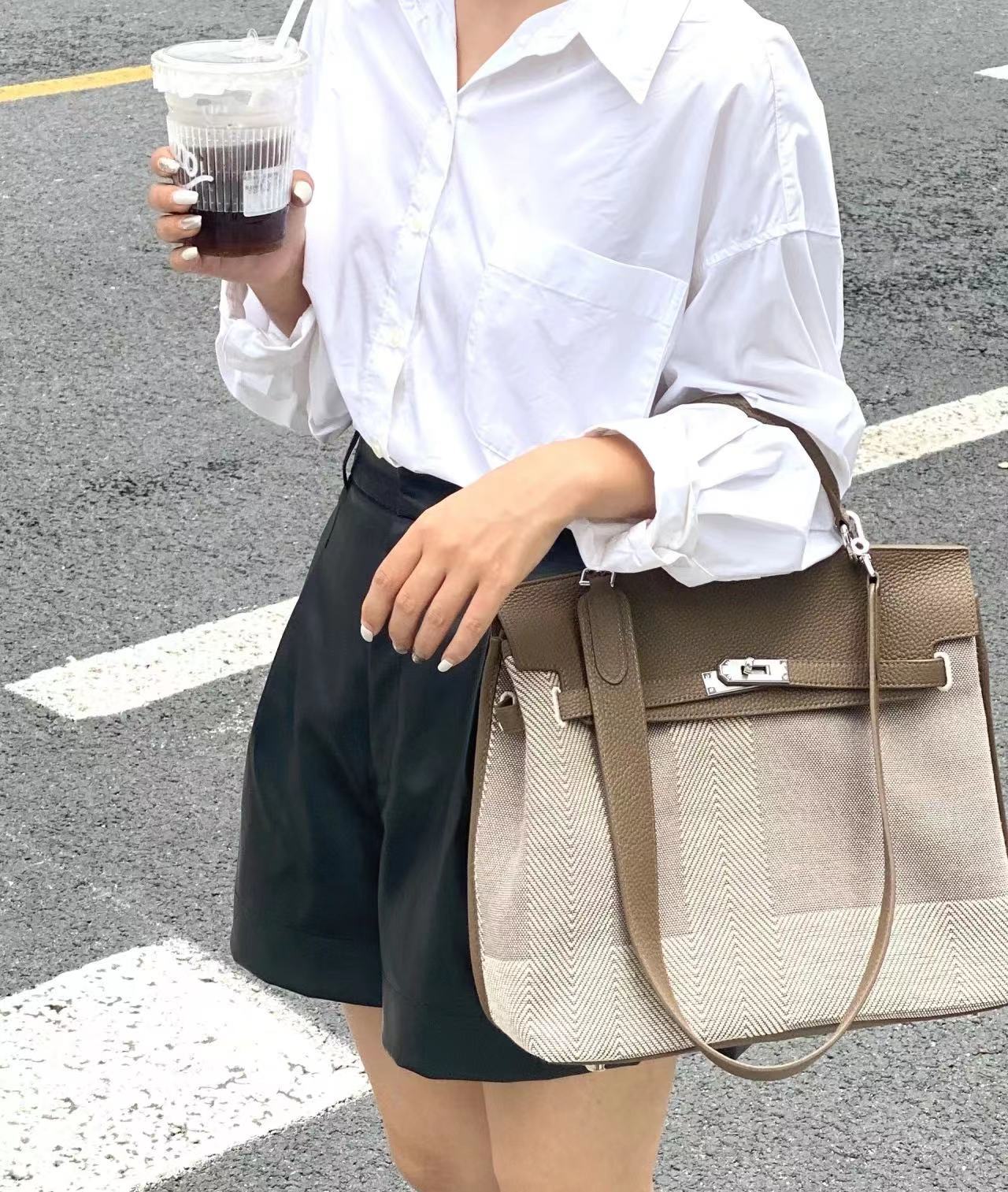 Casual Women's High-grade Platinum Kelly Wide Bags