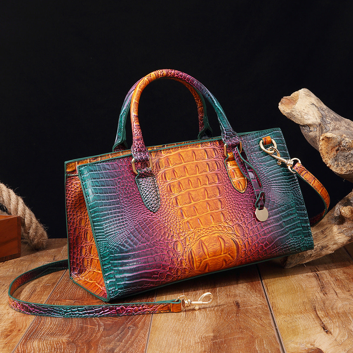 Women's Fashion Portable Retro Pattern Brahmin Handbags