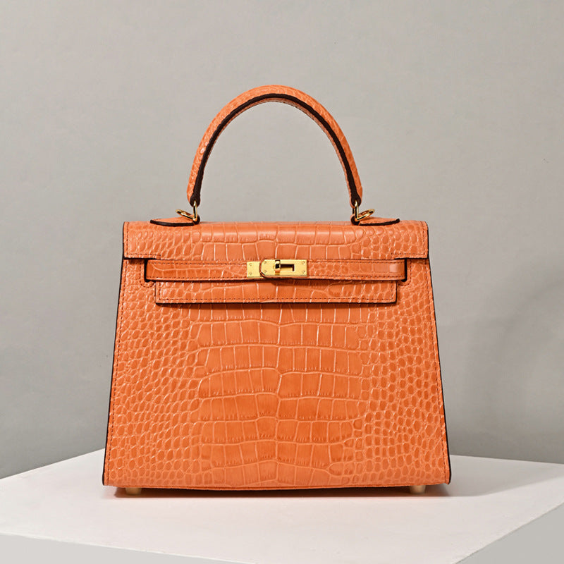 Crocodile Pattern Kai Stylish Genuine Leather Shoulder Bags