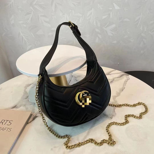 Women's Fashion Printed High-grade Crescent Moon French Crossbody Bags