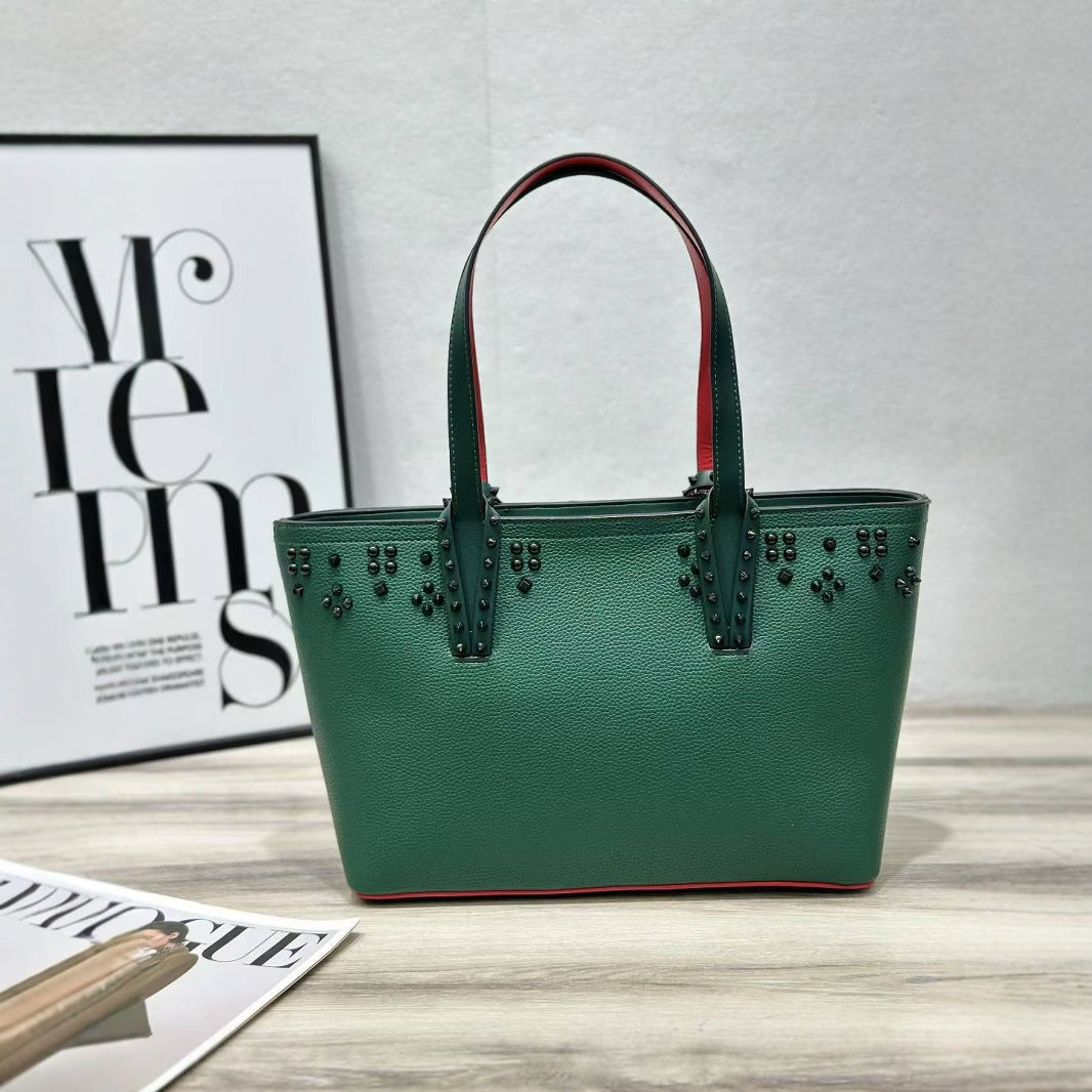 Women's Solid Color Rivet Urban Simple Handmade Handbags