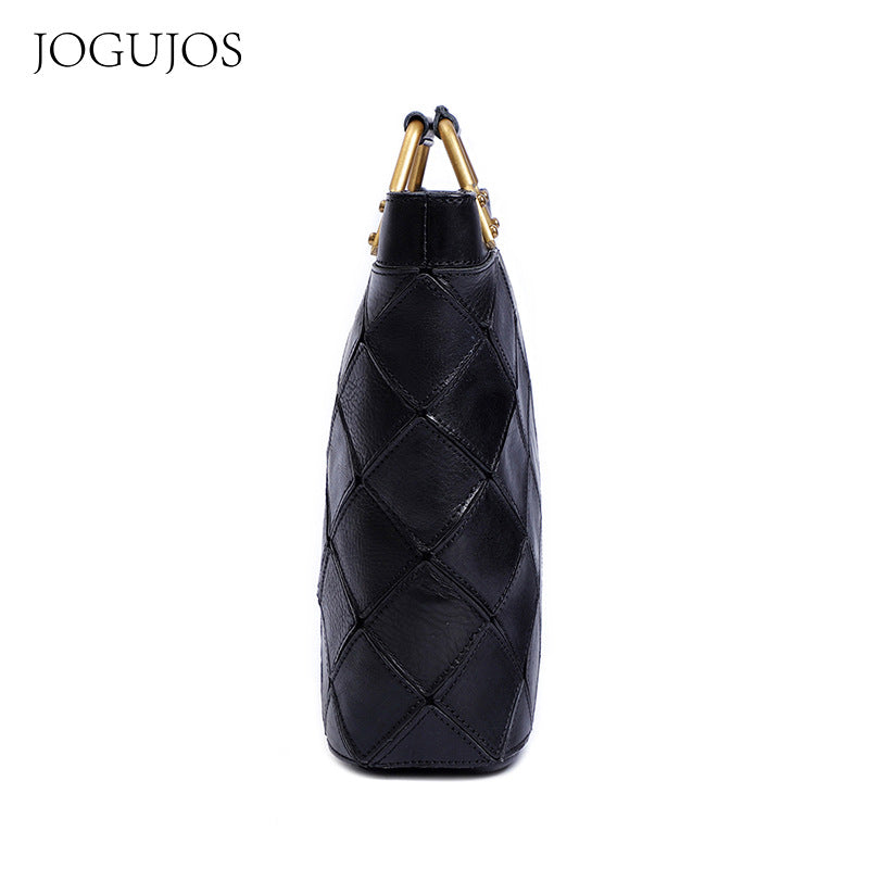 Women's Fashion Genuine Leather Retro Patchwork Crossbody Bags