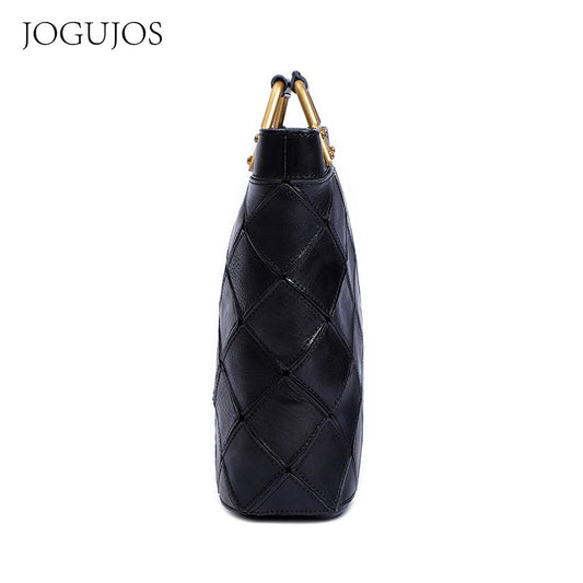 Women's Fashion Genuine Leather Retro Patchwork Crossbody Bags
