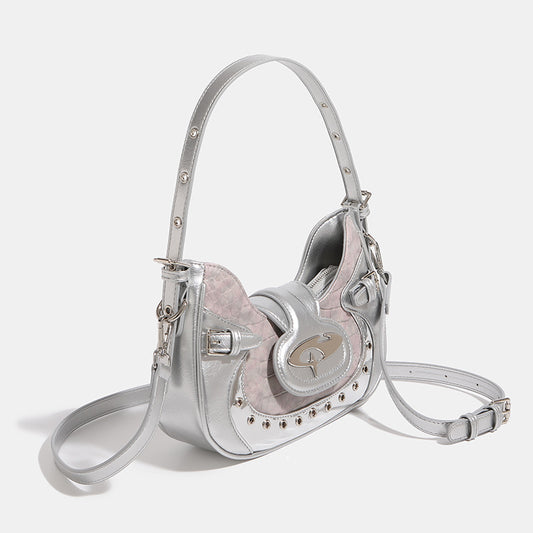 Motorcycle Saddle Female Design Crocodile Pattern Armpit Bags