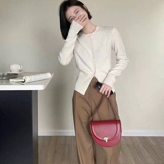 Women's Roman Column Sunset Saddle Underarm Niche Crossbody Bags