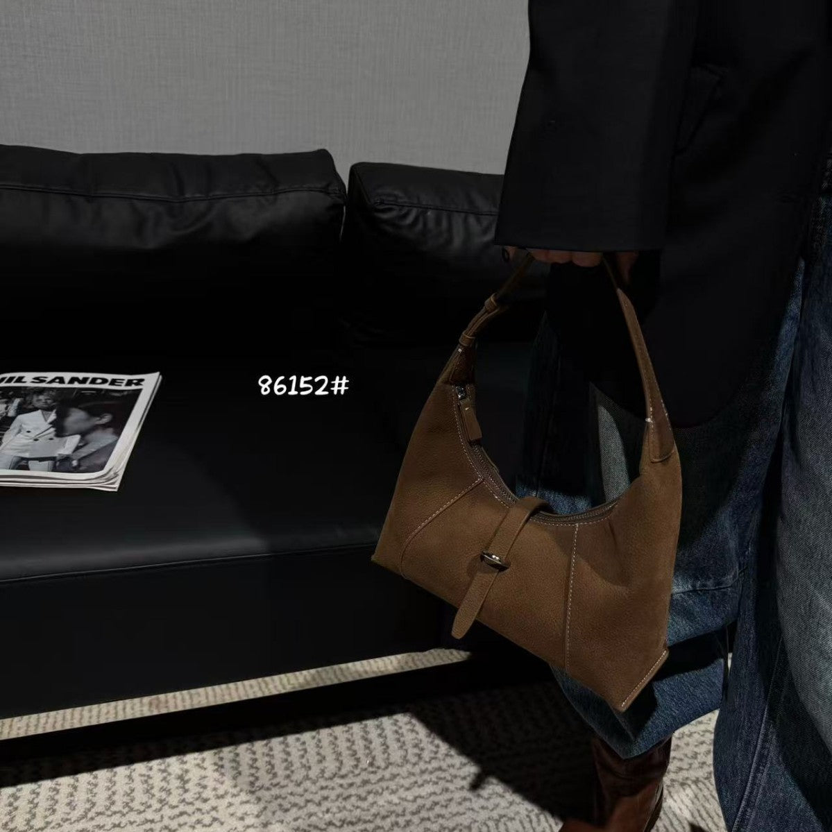 Women's Design Genuine Leather Suede Baguette Fashion Crossbody Bags