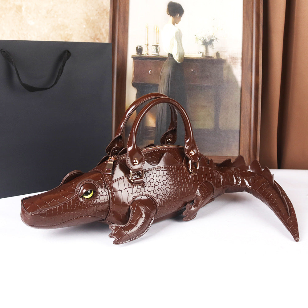 Women's Funny Personality Niche Cute Pet Stuffed Crocodile Bags
