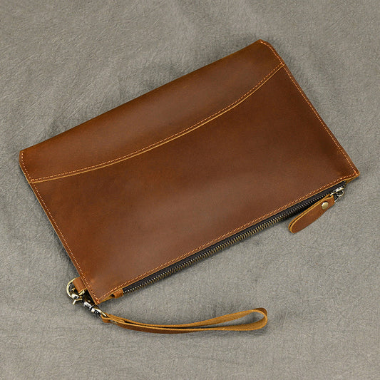 Leather Clutch Large Capacity Genuine Retro Top Layer Men's Wallets