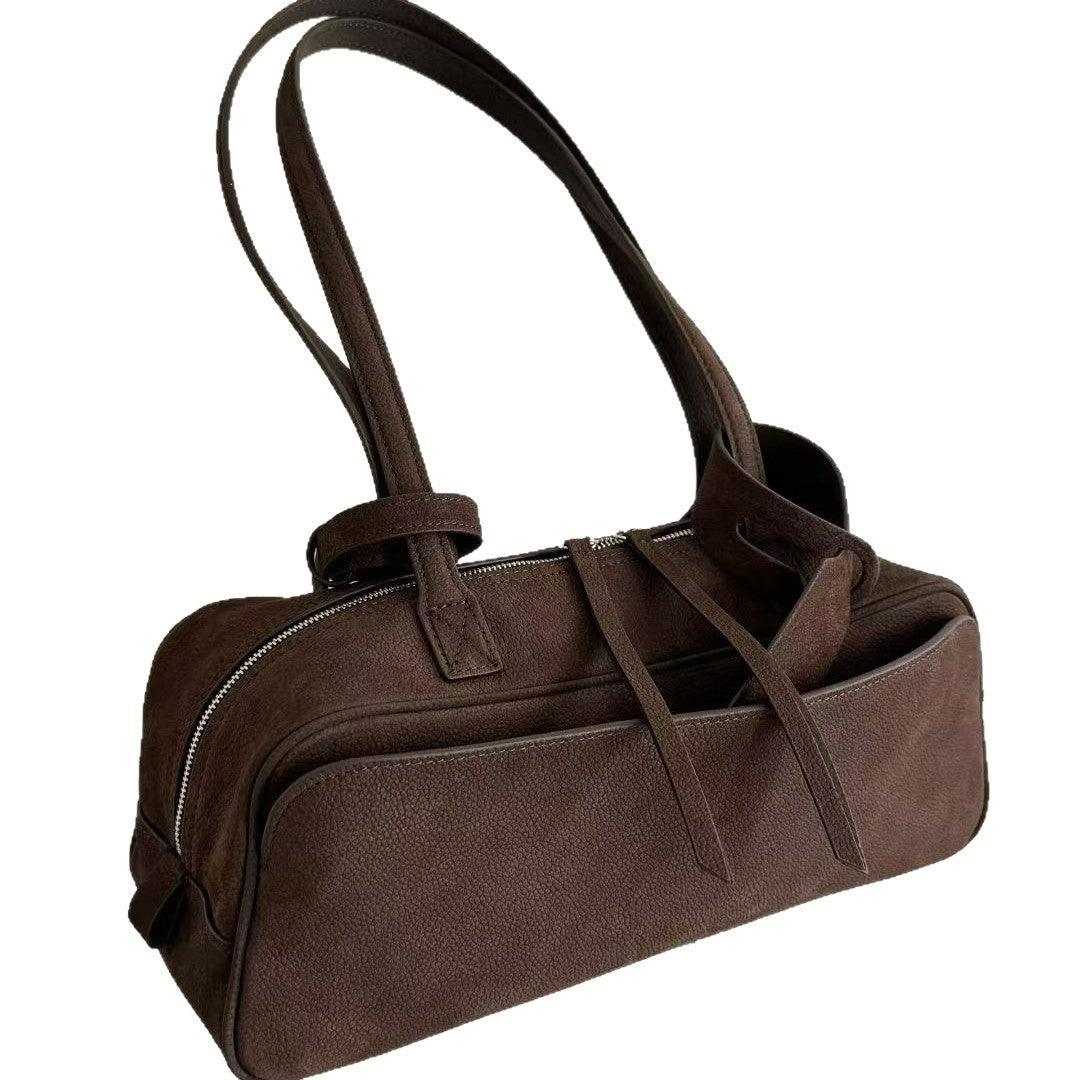 Popular First Layer Cowhide Baguette Underarm Bags