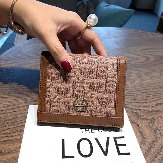 Women's Short Thin Simple Driving License Folding Ladies Wallets
