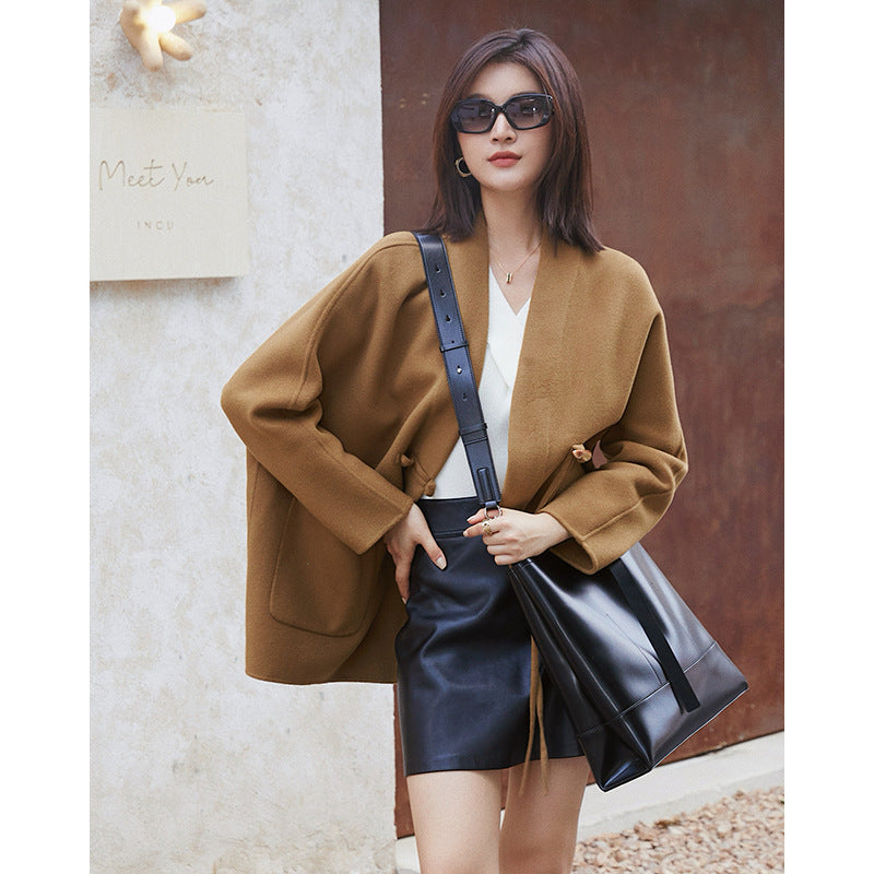 Women's Genuine Leather High-grade Commute Large Capacity Shoulder Bags
