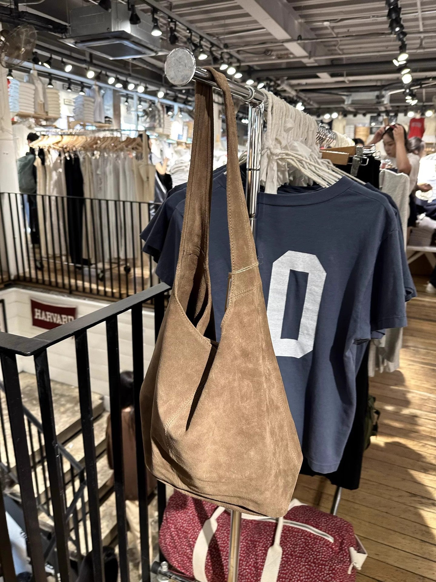 Delegated Purchase Brown Suede Pure Cowhide Shoulder Bags