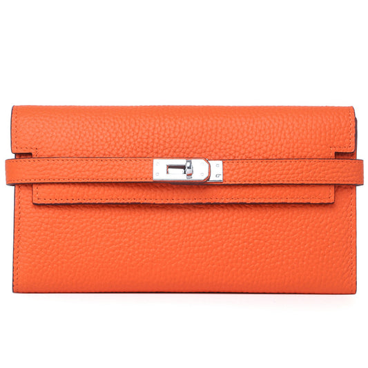Women's Lychee Pattern Cowhide Clutch Long Genuine Ladies Wallets