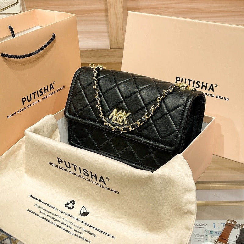 Women's Genuine Leather Trendy Classic Style Rhombus Crossbody Bags