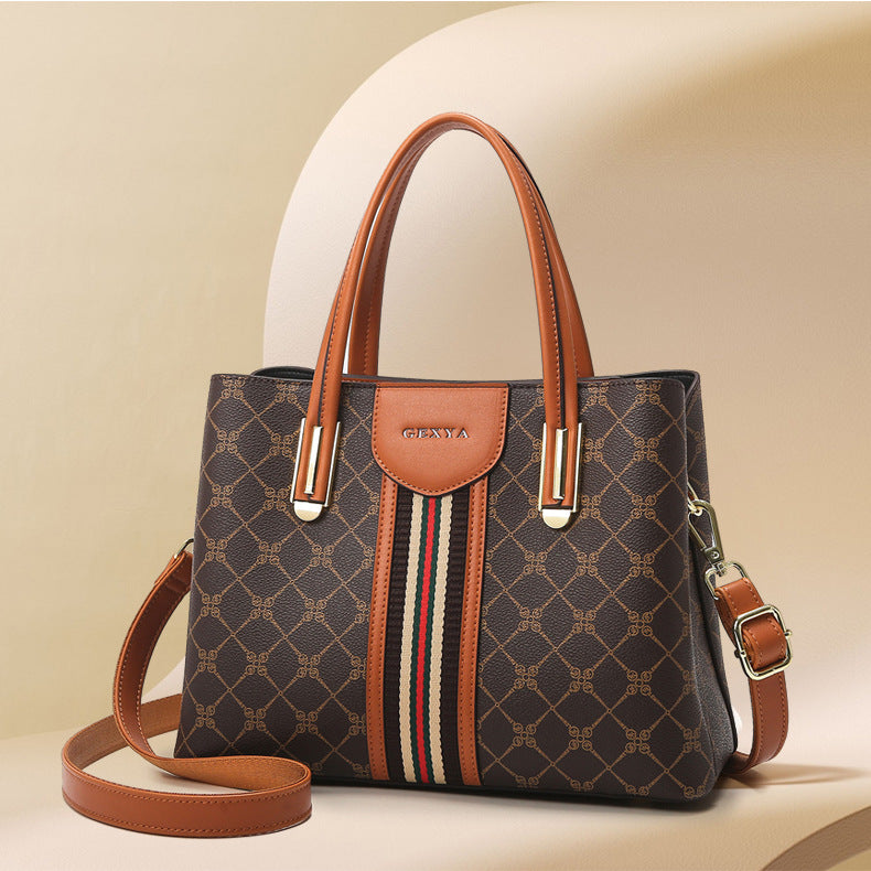 Women's Elegant Presbyopic Mother Simple Contrast Color Handbags