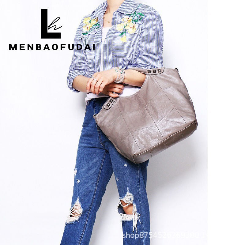Women's Cute Lucky Genuine Leather Big Cowhide Handbags