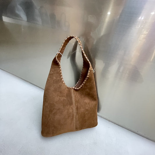Women's Underarm Cowhide Matte Stitching Versatile Large Bags