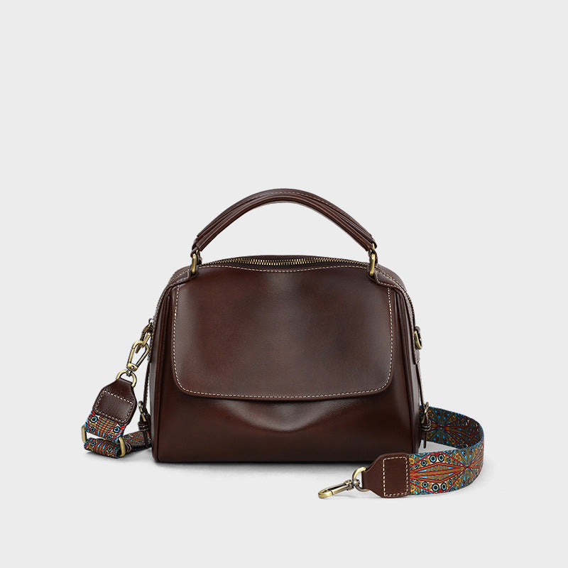 Women's Fashion Large Capacity Genuine Leather Portable Crossbody Bags