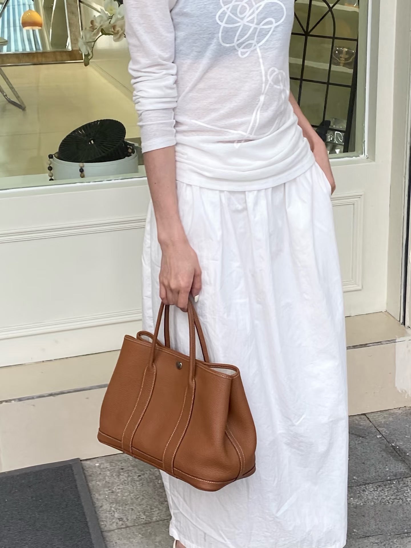 Women's Handmade Wax Line Cowhide Large Capacity Handbags