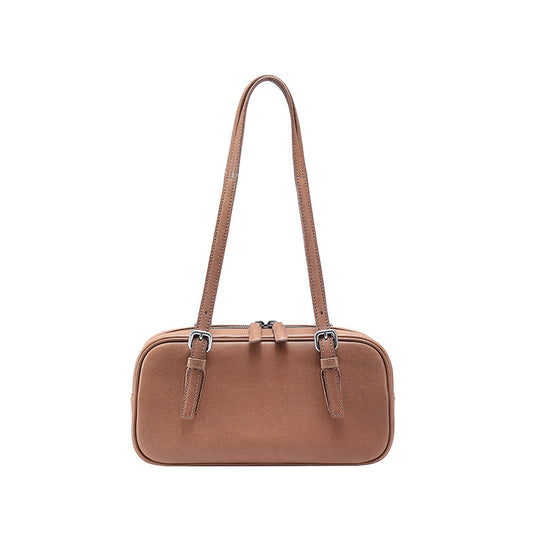 Bowling Female Niche Vegetable Tanned Leather Armpit Bags