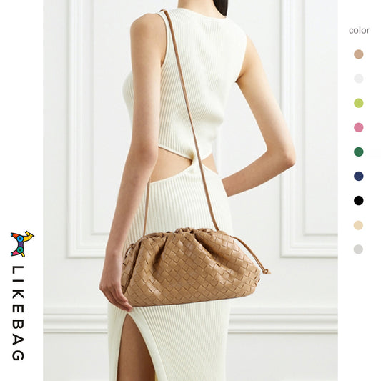 Large Dumpling Design Woven Cloud Female Crossbody Bags