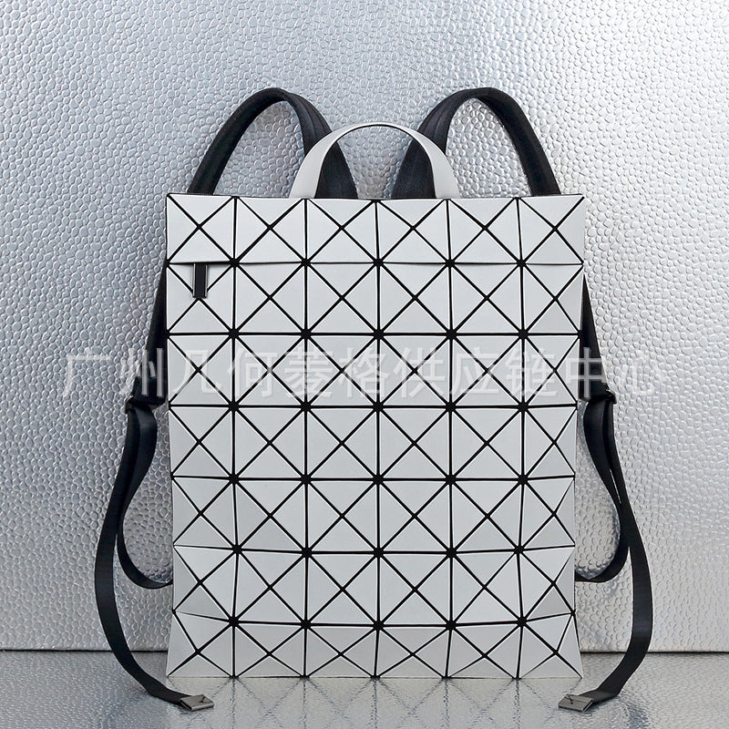 Women's & Men's & Geometric Rhombus Plaid Flat Computer Backpacks