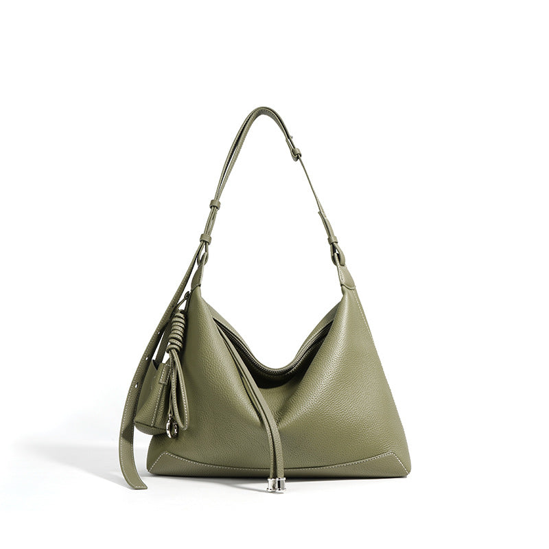 Women's Niche First Layer Cowhide French High Shoulder Bags