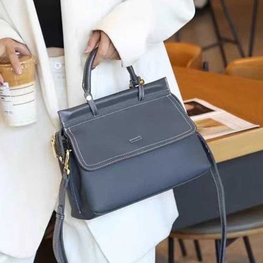 Women's Light Luxury High-grade Hand-held First Layer Cattlehide Bags