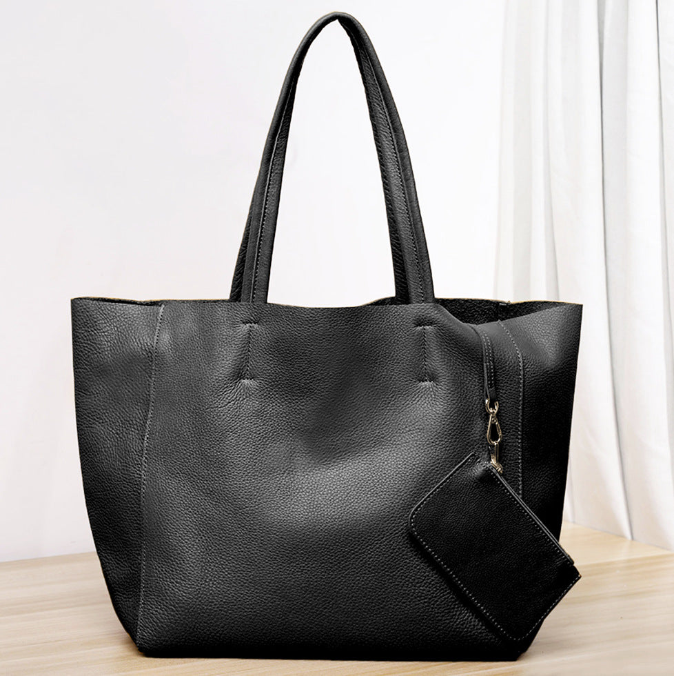 Capacity Commuter Mummy Shopping Cowhide Big Shoulder Bags
